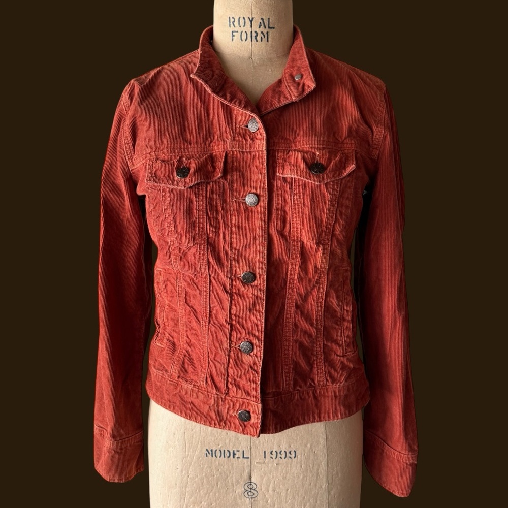 J. Crew Orange Rust Corduroy Button Jacket